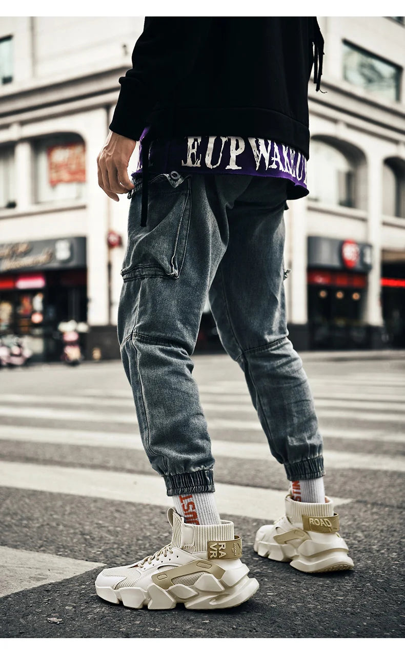 Men's Sneakers Shoes Chunky Autumn High-top Men Shoes Heighten Zapatillas Damping Shoes