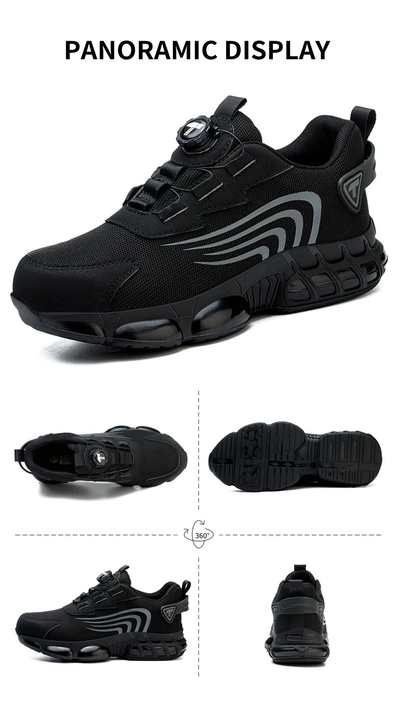 Men's Safety Shoes Steel Toe Cap Sneakers Style Puncture & Crash Proof Light Wear