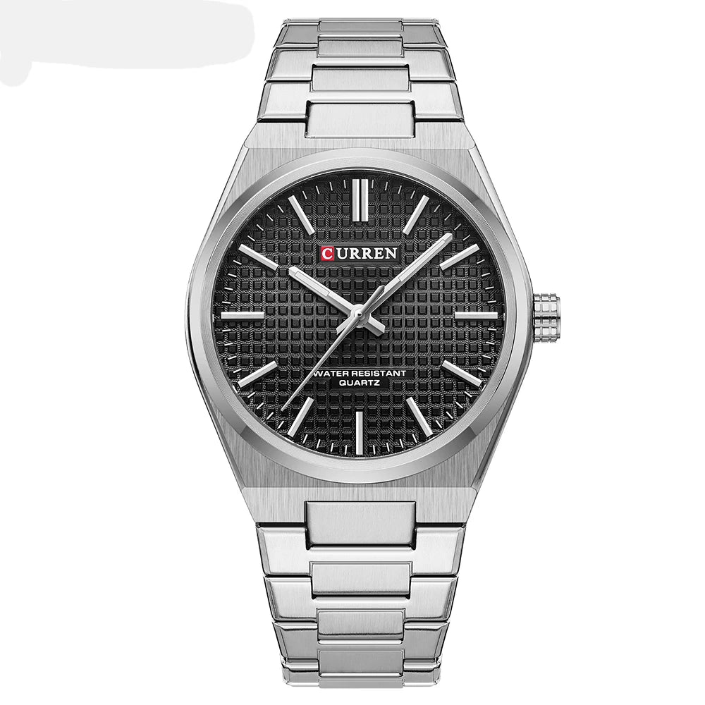 Men Quartz Watches CURREN 30M Waterproof Stainless Steel Quartz Date Clock Wristwatch Style Watch for Men