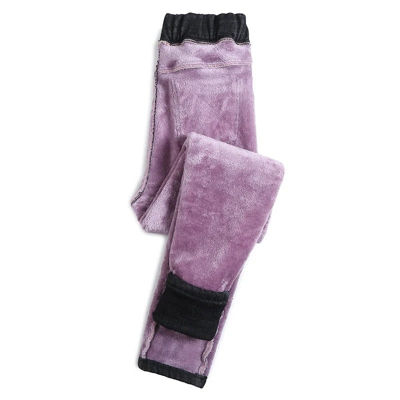 Women Jean Casual Thick Thermal Winter New Skinny Stretch waist Jeans Fleece Pencil Pants Plush Warm Trousers