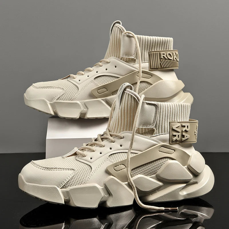 Men's Sneakers Shoes Chunky Autumn High-top Men Shoes Heighten Zapatillas Damping Shoes