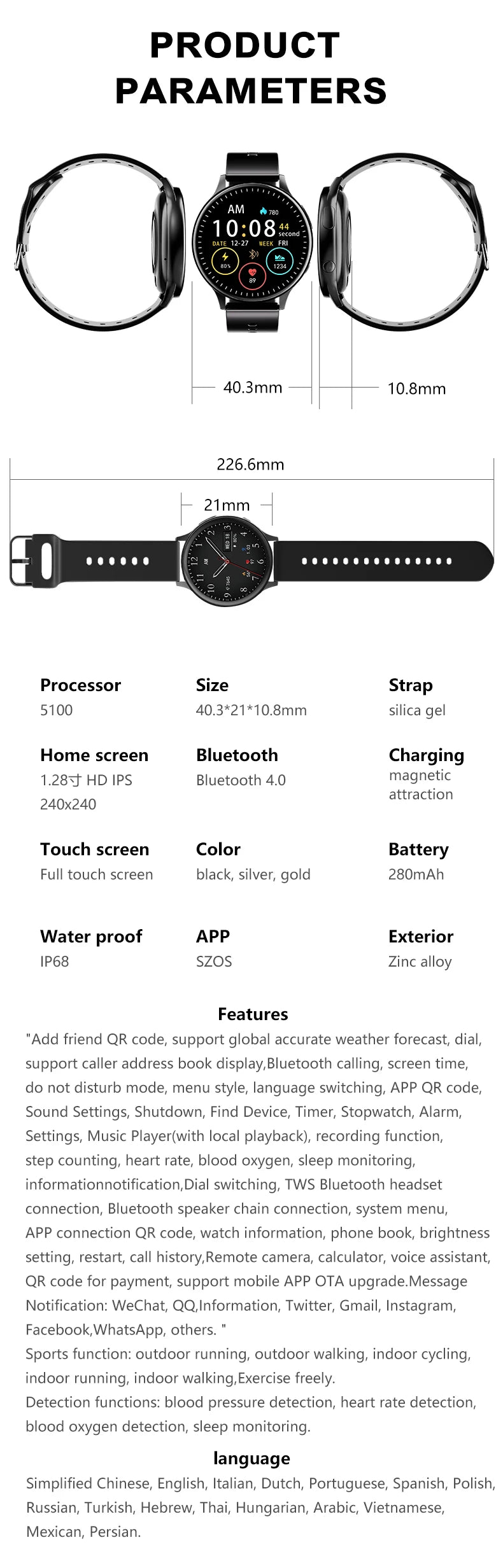 LIGE Smart Watch Women Support Recording 1G Local Music Playback Answer Call Watch Waterproof Smartwatch