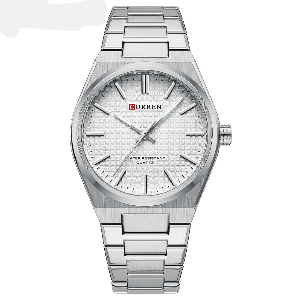 Men Quartz Watches CURREN 30M Waterproof Stainless Steel Quartz Date Clock Wristwatch Style Watch for Men