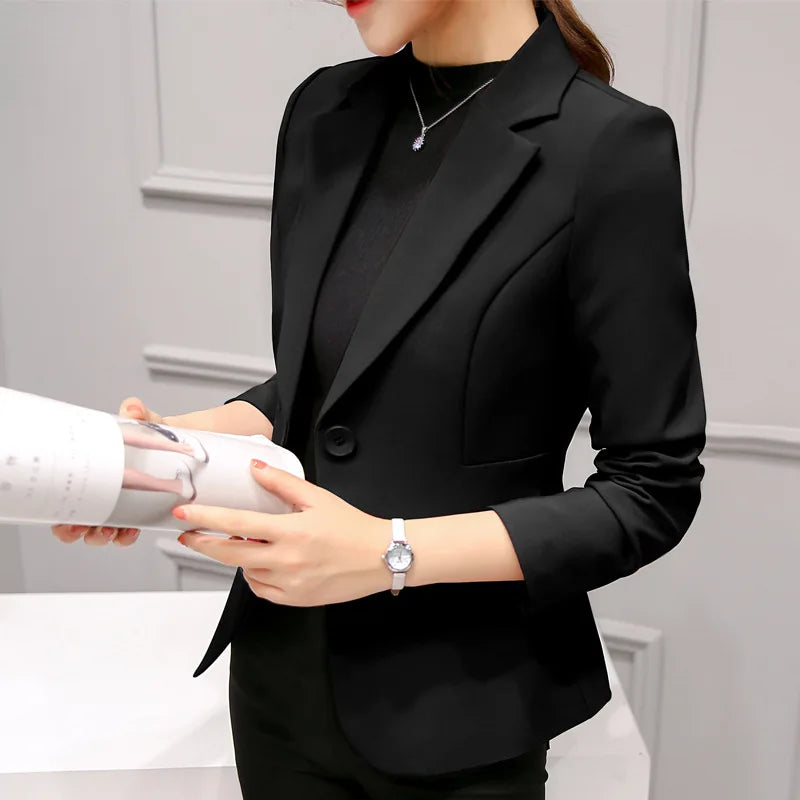 Women's Blazer Long Sleeve Pockets, Jackets Coat Slim, Office Lady Jacket, Female Tops Suit Blazer Femme Jackets
