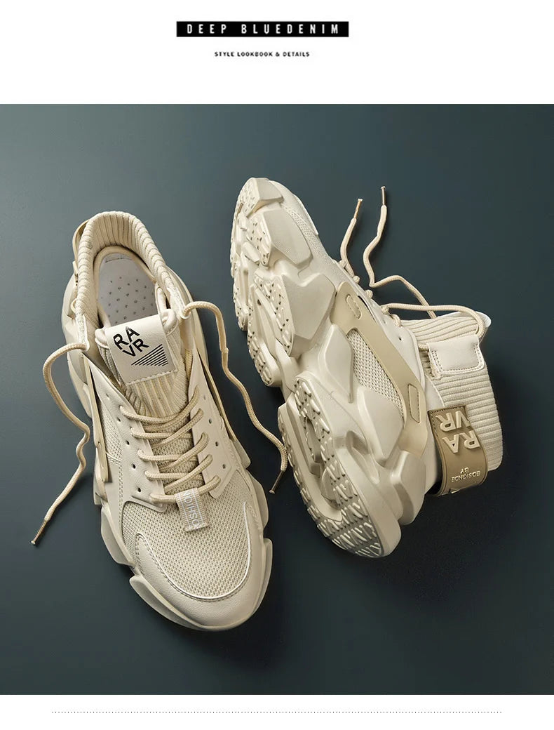 Men's Sneakers Shoes Chunky Autumn High-top Men Shoes Heighten Zapatillas Damping Shoes