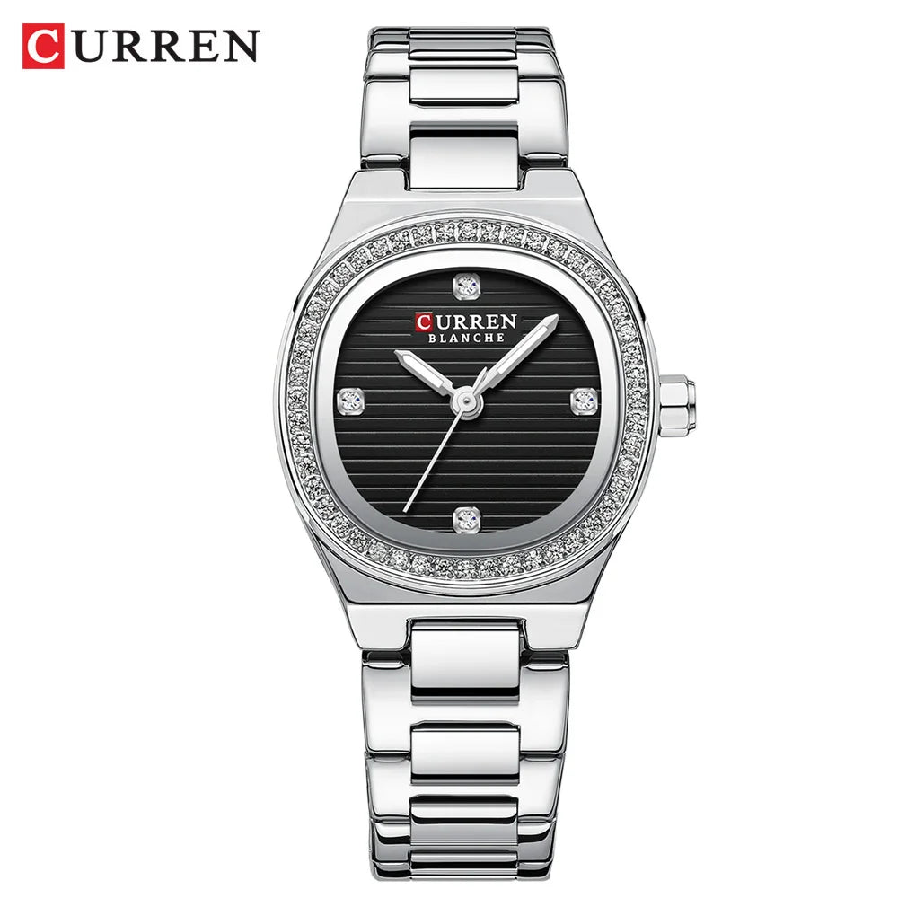Women Quartz Watch CURREN Casual Wristwatches Ladies Stainless Steel Bracelet with Luminous Hands