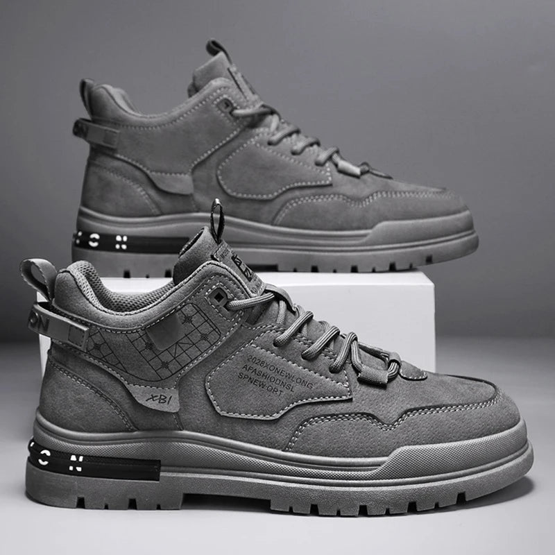 Men's Shoes Winter Fleece High-Top work shoes waterproof boots non-slip cotton shoes