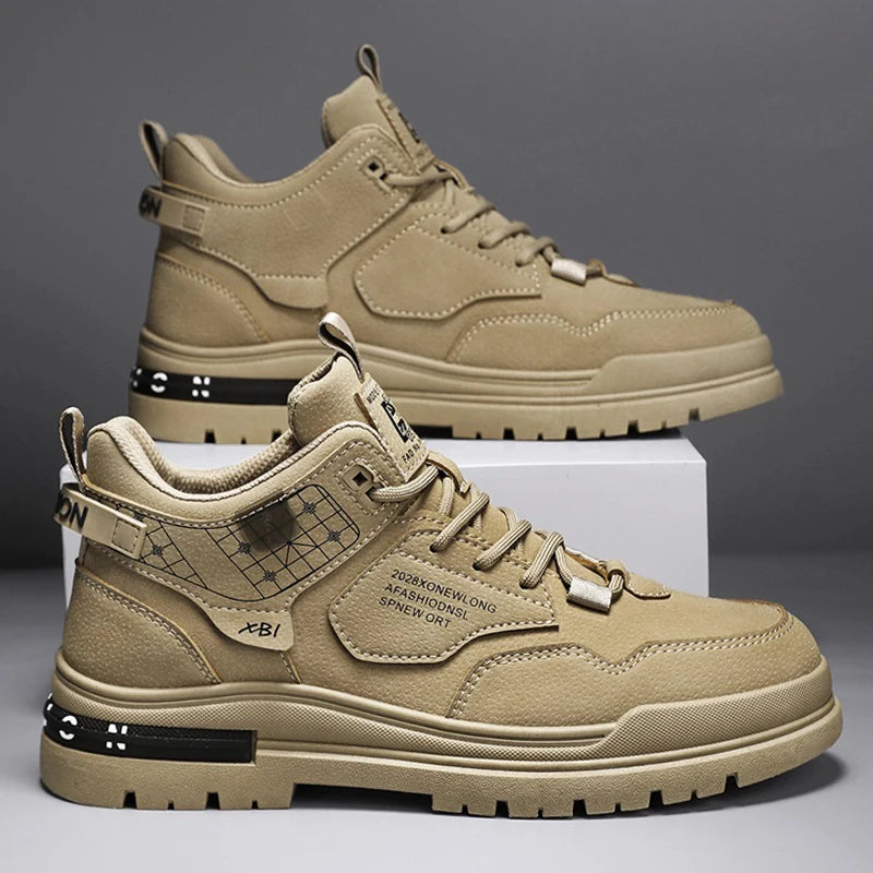 Men's Shoes Winter Fleece High-Top work shoes waterproof boots non-slip cotton shoes