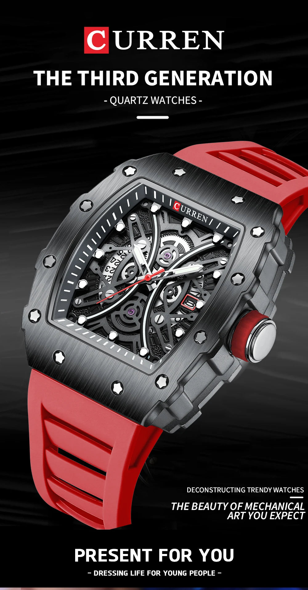Men Quartz Watches CURREN Wristwatch Stainless Steel Waterproof Chronograph