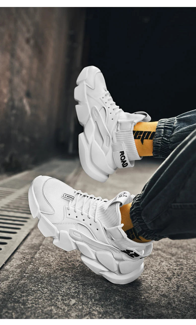 Men's Sneakers Shoes Chunky Autumn High-top Men Shoes Heighten Zapatillas Damping Shoes
