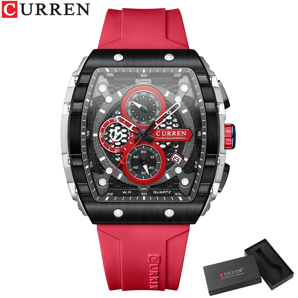 Men Watches CURREN unique square design quartz waterproof Men Watches Herren Armbanduhren