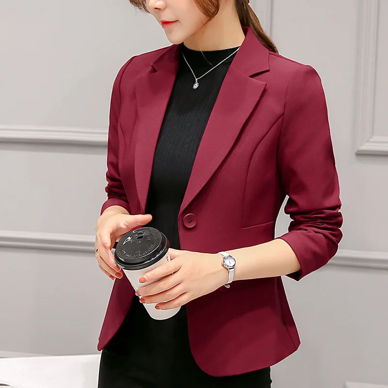 Women's Blazer Long Sleeve Pockets, Jackets Coat Slim, Office Lady Jacket, Female Tops Suit Blazer Femme Jackets