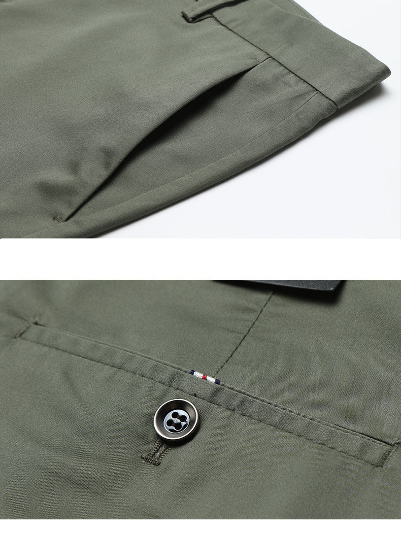 Men Pant Classic Casual Clothing Straight Business Green Black Khaki Trousers Comfortable Male Clothing