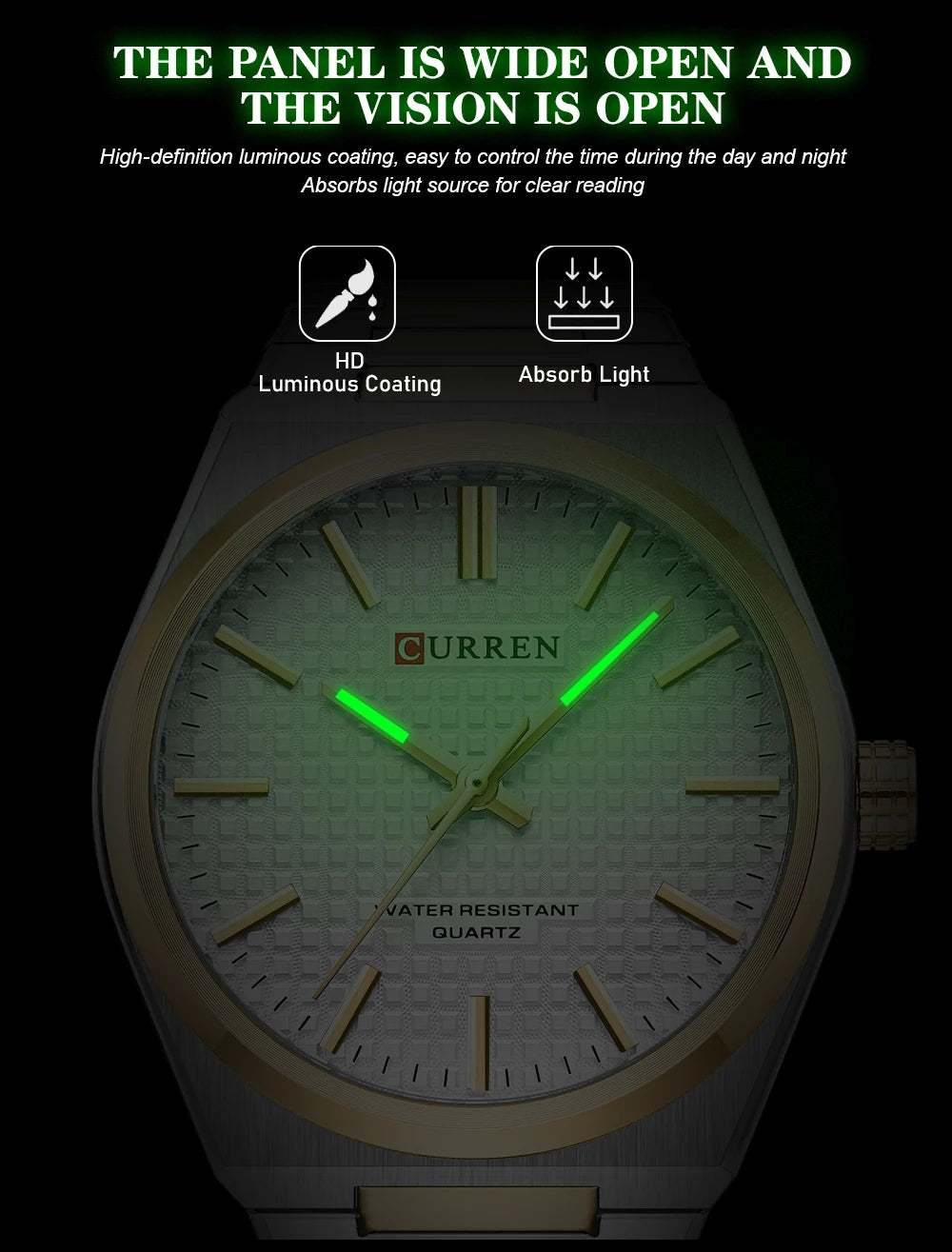 Men Quartz Watches CURREN 30M Waterproof Stainless Steel Quartz Date Clock Wristwatch Style Watch for Men