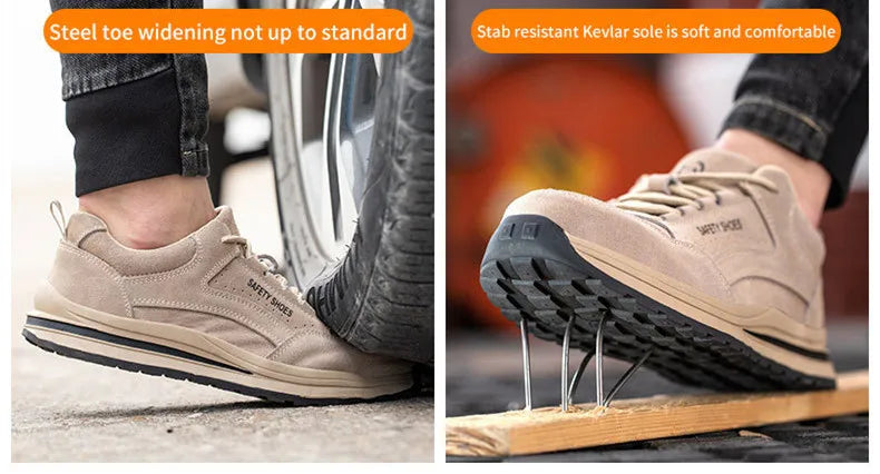 Safety Shoes Breathable Work Shoes Anti Stab sneakers Style Indestructible Shoes Anti Smashing