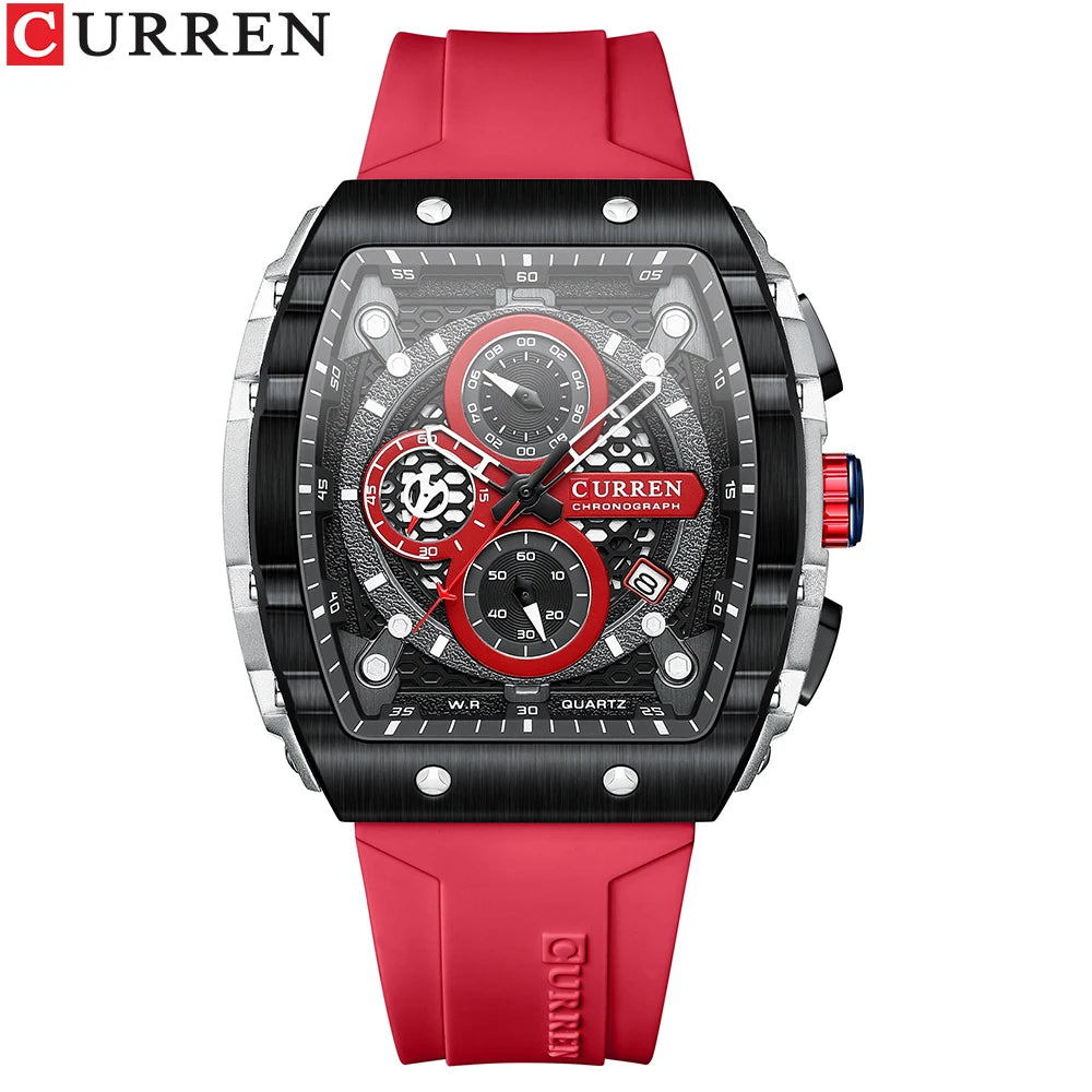 Men Watches CURREN unique square design quartz waterproof Men Watches Herren Armbanduhren