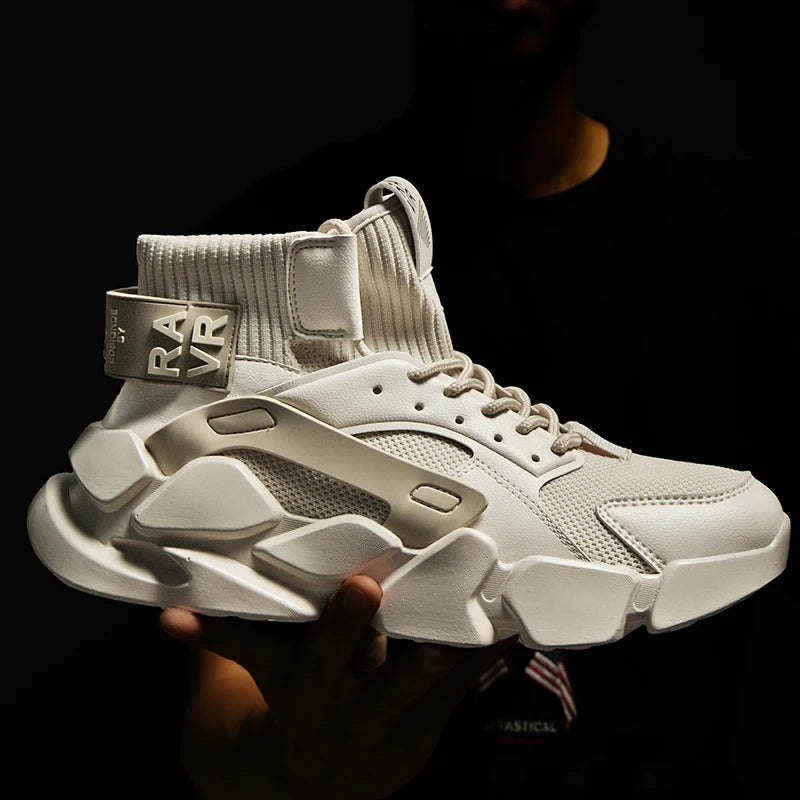 Men's Sneakers Shoes Chunky Autumn High-top Men Shoes Heighten Zapatillas Damping Shoes