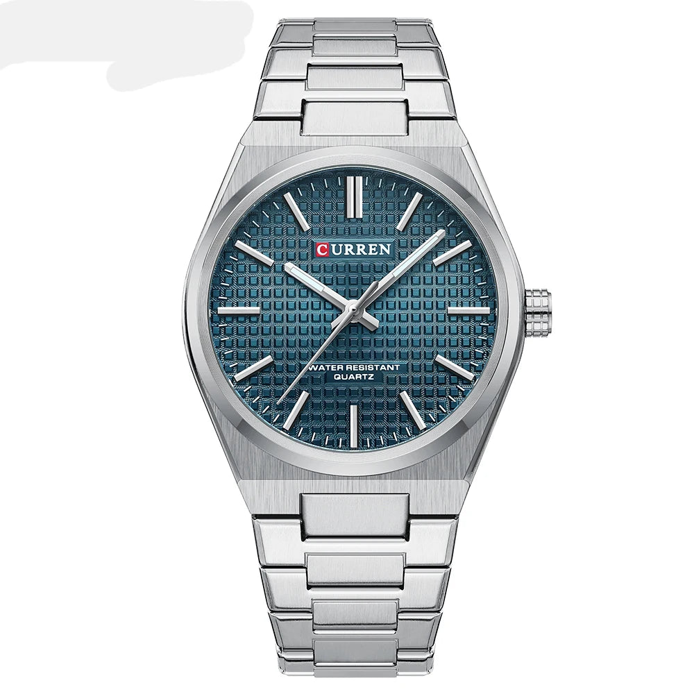 Men Quartz Watches CURREN 30M Waterproof Stainless Steel Quartz Date Clock Wristwatch Style Watch for Men