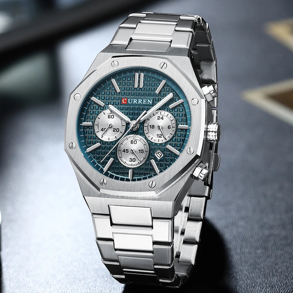 Men Quartz Watches CURREN Multifunction Luminous Quartz Male Wristwatch