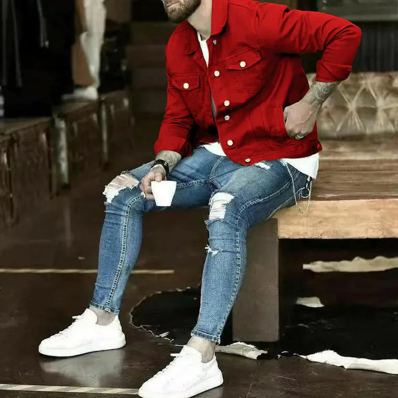 Men's Jean Jackets Streetwear Casual Cotton Classic Slim Denim Coat Male Brand Clothes Cowboy Jacket Hip-hop Ropa Para Hombre