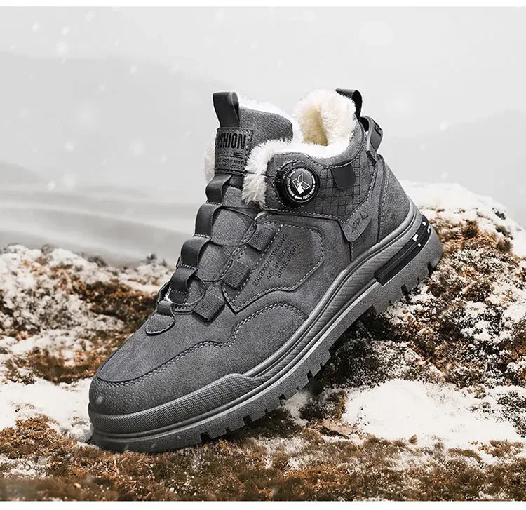 Men's Shoes Winter Fleece High-Top work shoes waterproof boots non-slip cotton shoes
