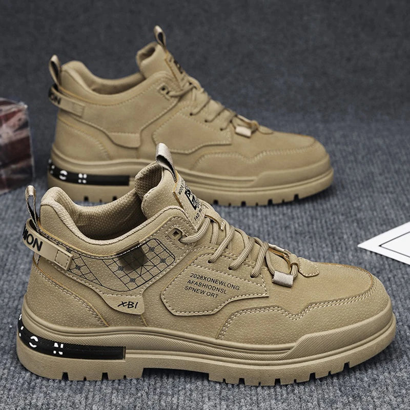 Men's Shoes Winter Fleece High-Top work shoes waterproof boots non-slip cotton shoes