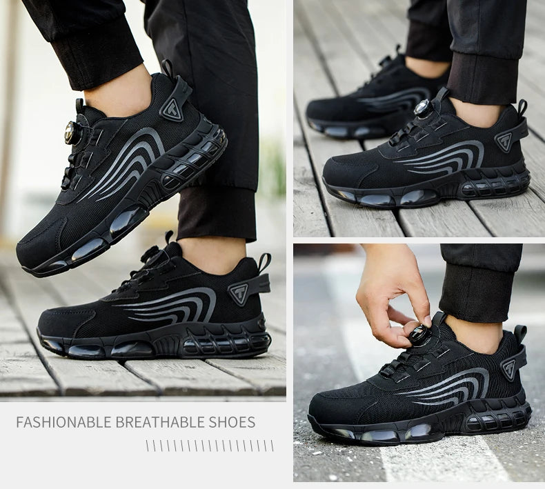 Men's Safety Shoes Steel Toe Cap Sneakers Style Puncture & Crash Proof Light Wear