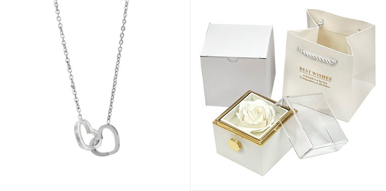 Rose Gift Box Rotating Soap Flower Jewelry Packaging Box Valentine's Day Gift