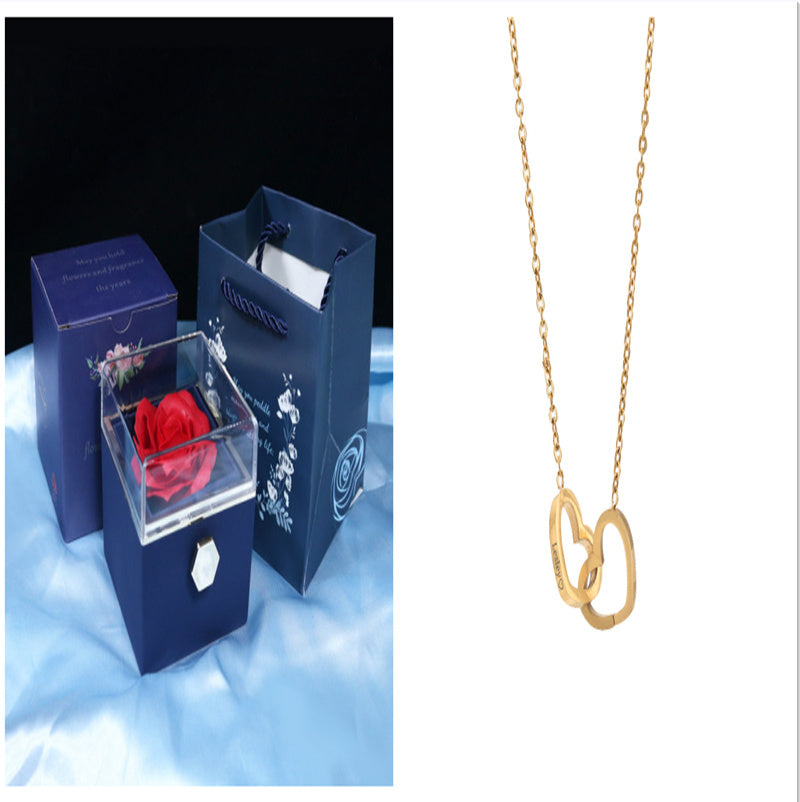 Rose Gift Box Rotating Soap Flower Jewelry Packaging Box Valentine's Day Gift
