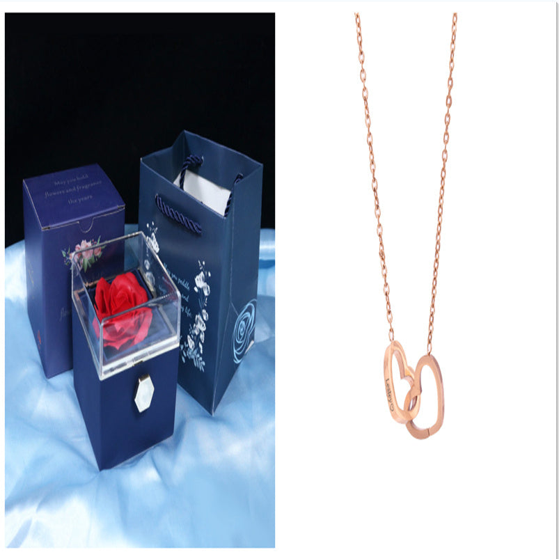 Rose Gift Box Rotating Soap Flower Jewelry Packaging Box Valentine's Day Gift