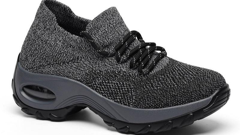 Sports shoes women flying knit design Sports shoes combine the comfort of socks-Footwear-Yes Yar FZE LLC-Grey-35-Yes Yar FZE LLC