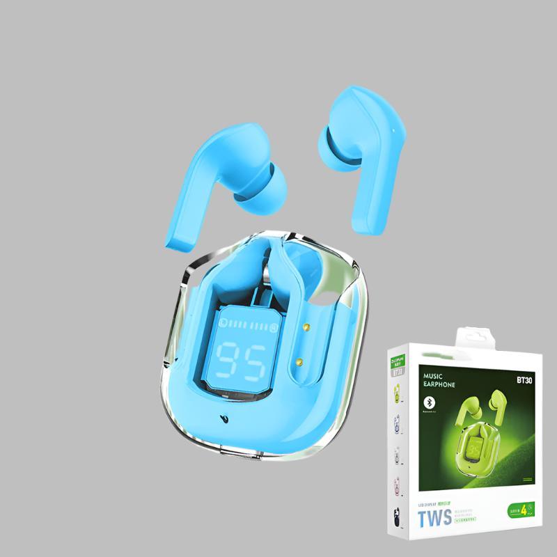 Wireless Bluetooth Headset Digital Display ENC Noise Reduction Transparent Design-Mobile accessories-Yes Yar FZE LLC-Blue-Yes Yar FZE LLC