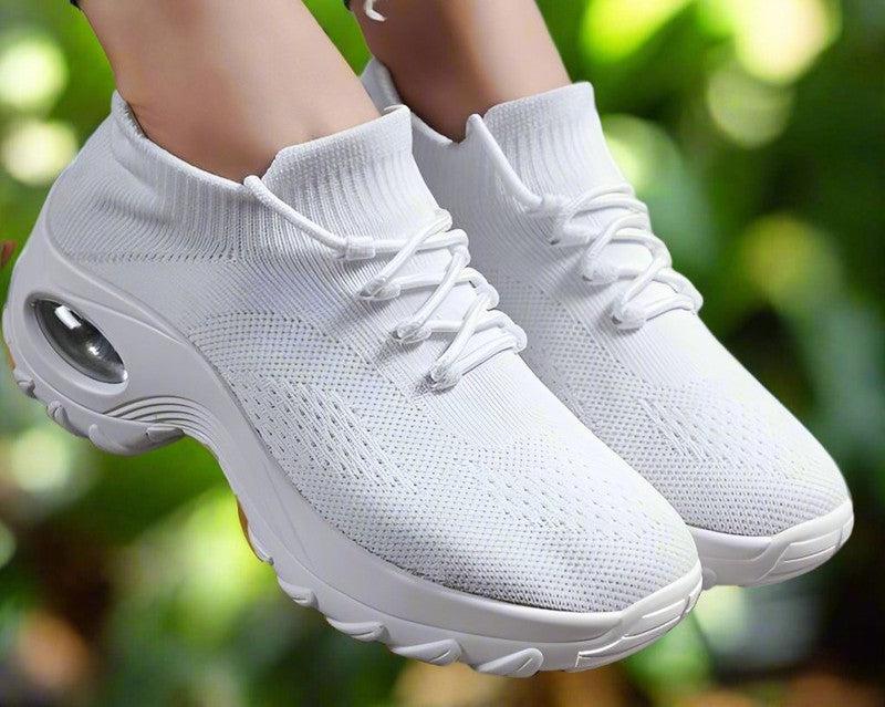 Sports shoes women flying knit design Sports shoes combine the comfort of socks-Footwear-Yes Yar FZE LLC-White-35-Yes Yar FZE LLC