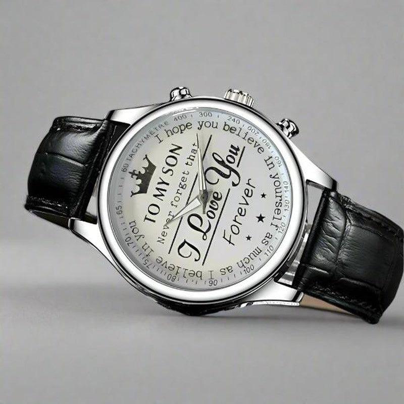 Retro Quartz Watch with Emotional Message for Son