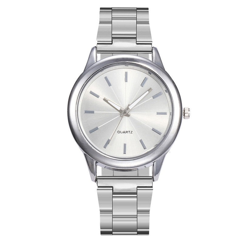 Women's Stainless Steel Quartz Watch-Artificial Jewelry-Yes Yar FZE LLC-Silver Case White Face-Yes Yar FZE LLC