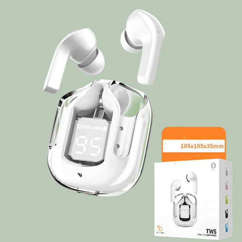 Wireless Bluetooth Headset Digital Display ENC Noise Reduction Transparent Design-Mobile accessories-Yes Yar FZE LLC-Small square box white-Yes Yar FZE LLC