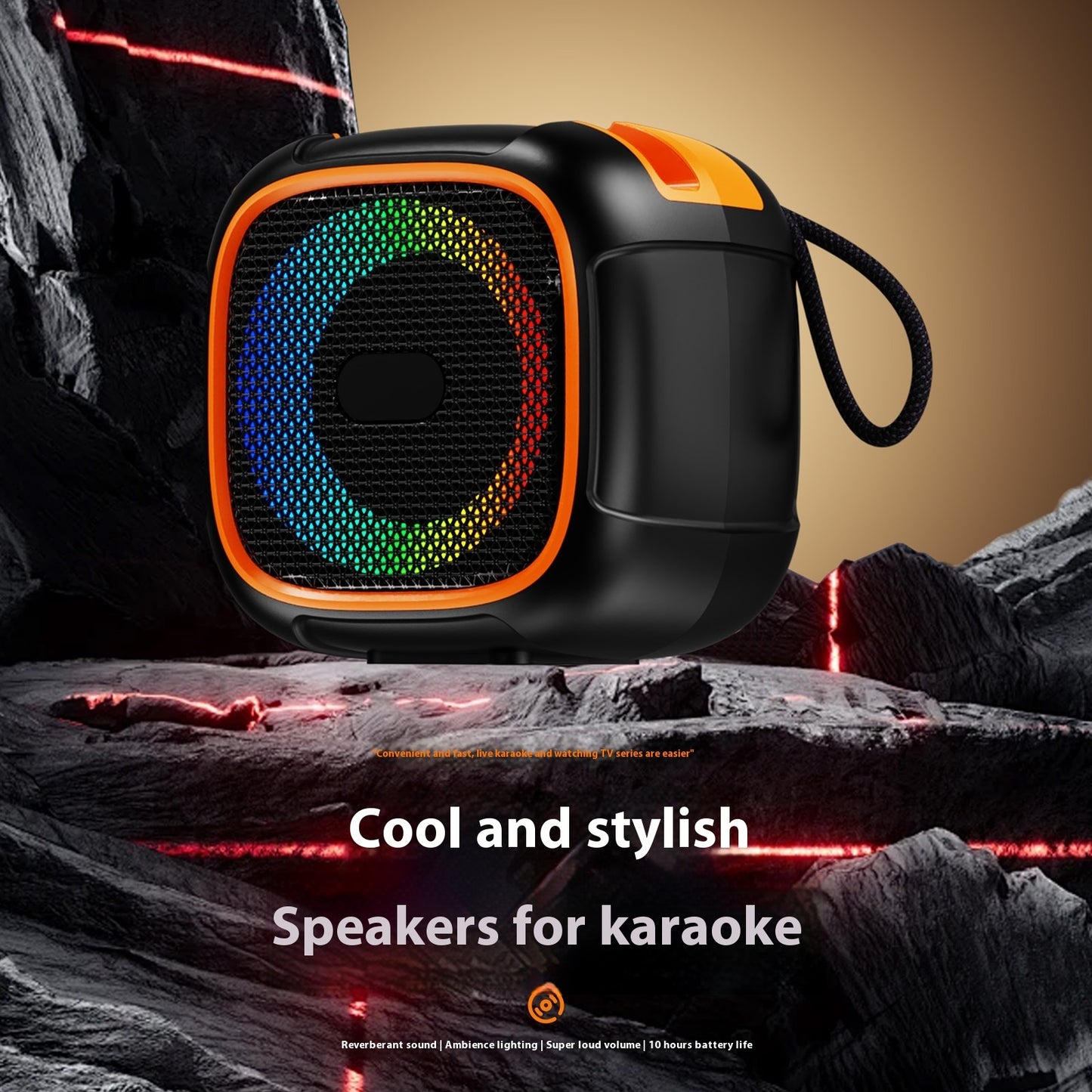 Speaker with Colored Lights Portable Outdoor Wireless Bluetooth Audio