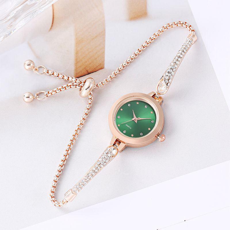 Women Quartz Watch Diamond Inlaid Bracelet Sleek Sophisticated Watch-Women Watches-Yes Yar FZE LLC-Green-Yes Yar FZE LLC