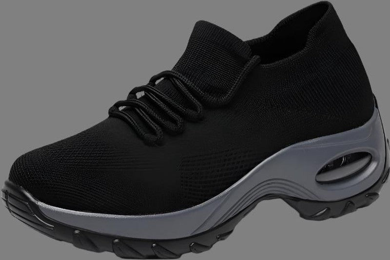 Sports shoes women flying knit design Sports shoes combine the comfort of socks-Footwear-Yes Yar FZE LLC-Black grey-35-Yes Yar FZE LLC