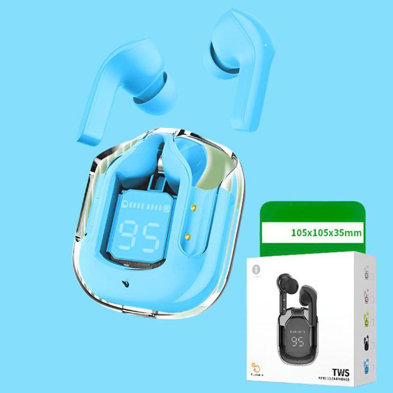 Wireless Bluetooth Headset Digital Display ENC Noise Reduction Transparent Design-Mobile accessories-Yes Yar FZE LLC-Neutral box blue-Yes Yar FZE LLC