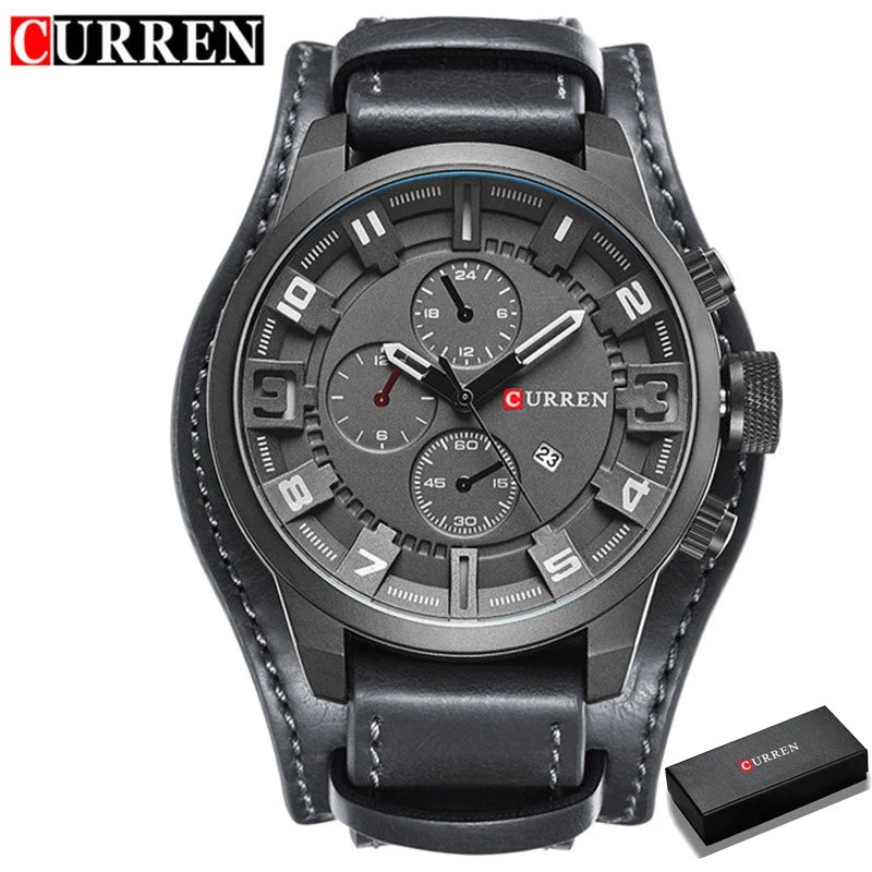 Men Watches Curren 8225 Quartz Watches Leather Clock Watch Relogio Masculino