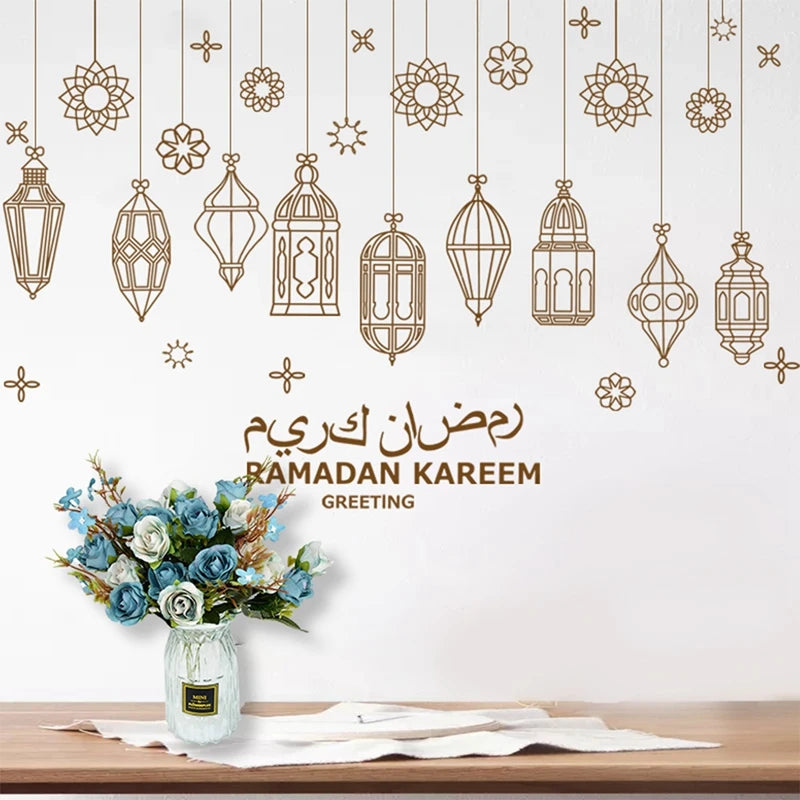 Eid Window Stickers Ramadan Decoration 2024 Eid Mubarak Decor for Home Ramadan Kareem Islam Muslim Party Supplies Eid Al-fitr