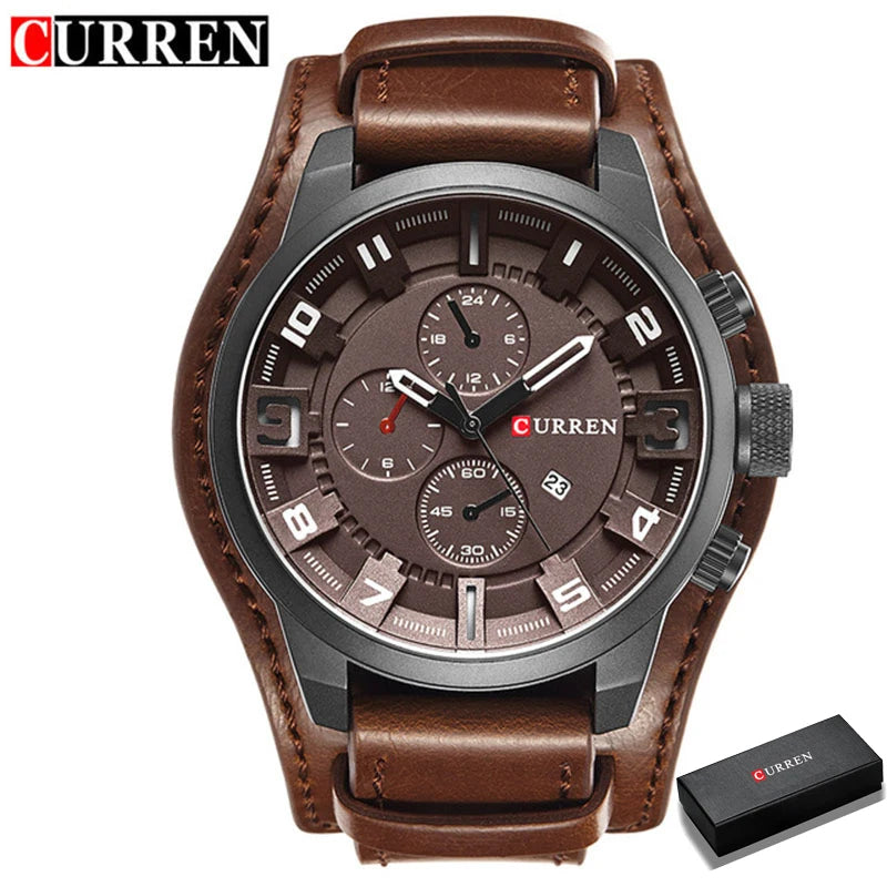 Men Watches Curren 8225 Quartz Watches Leather Clock Watch Relogio Masculino