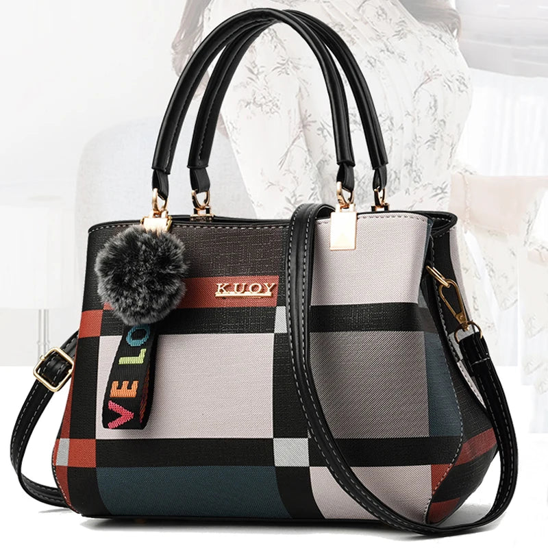 Women Bags Yogodlns Handbag Messenger Bags Plaid Shoulder Totes Bags