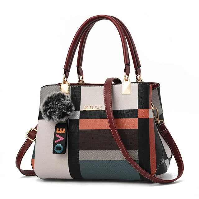 Women Bags Yogodlns Handbag Messenger Bags Plaid Shoulder Totes Bags