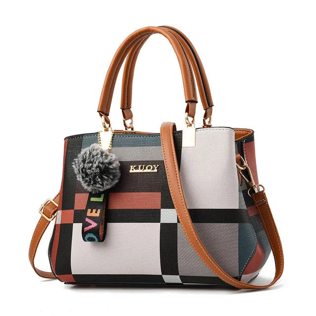 Women Bags Yogodlns Handbag Messenger Bags Plaid Shoulder Totes Bags