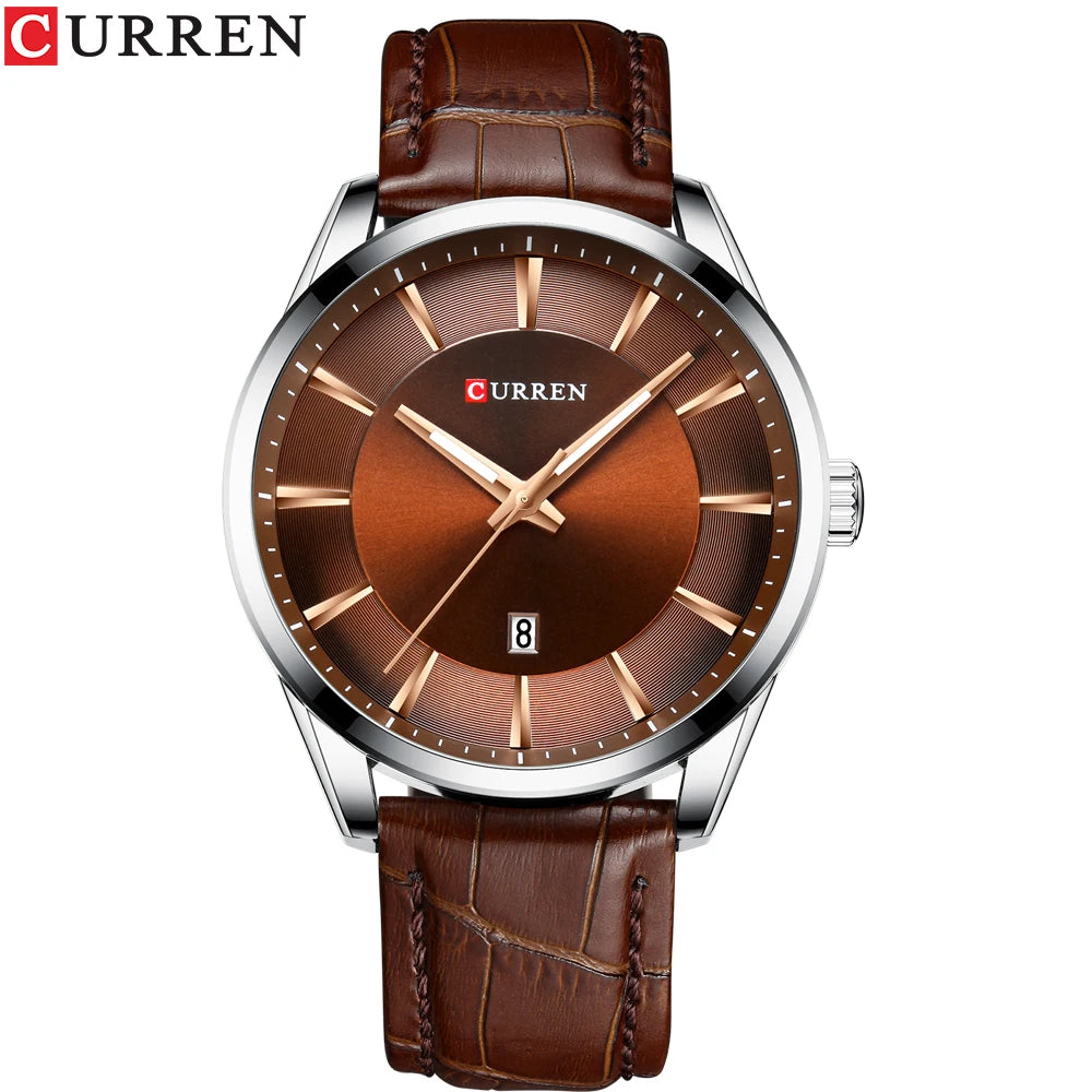 Men Quartz Watch CURREN Men Leather Strap Male Wristwatches Reloj Hombres