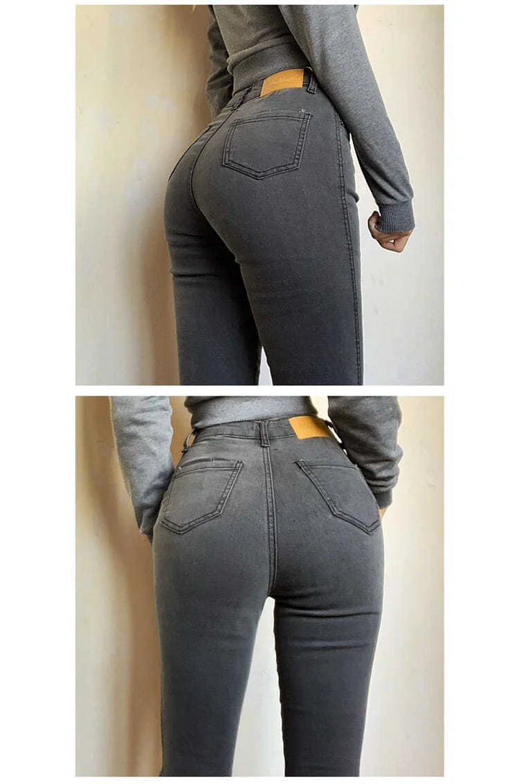 Women Jean Pant High Elastic Classic Vintage Buttocks Jeans for Women Female Washed Stretch Pencil Pants clothes