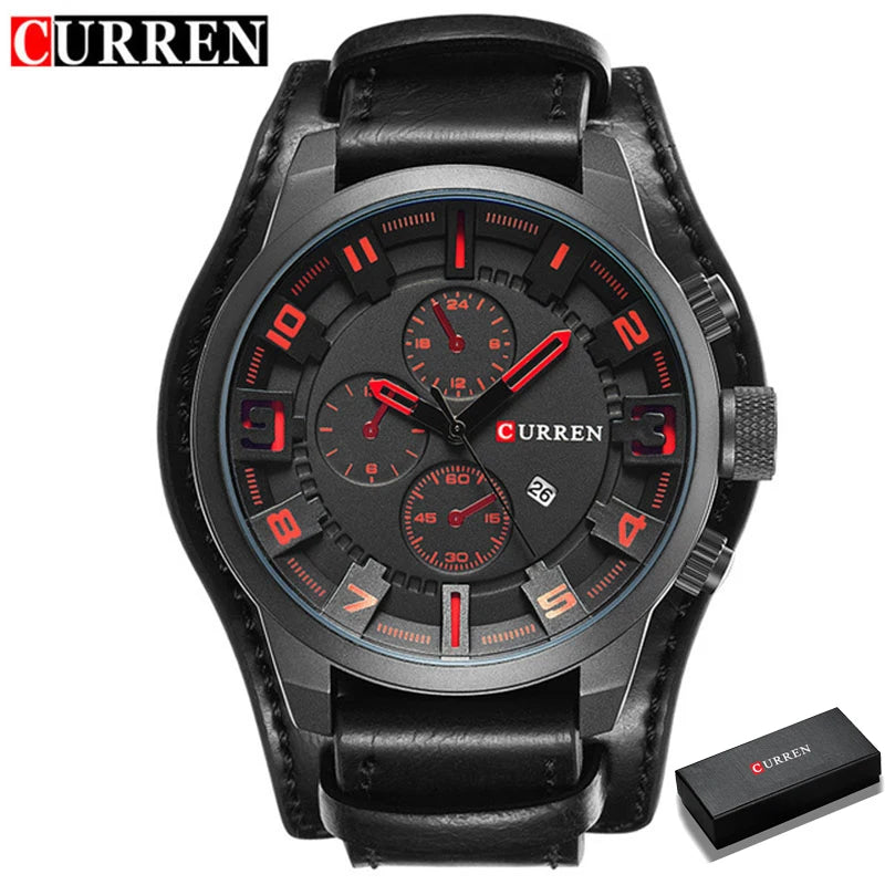 Men Watches Curren 8225 Quartz Watches Leather Clock Watch Relogio Masculino