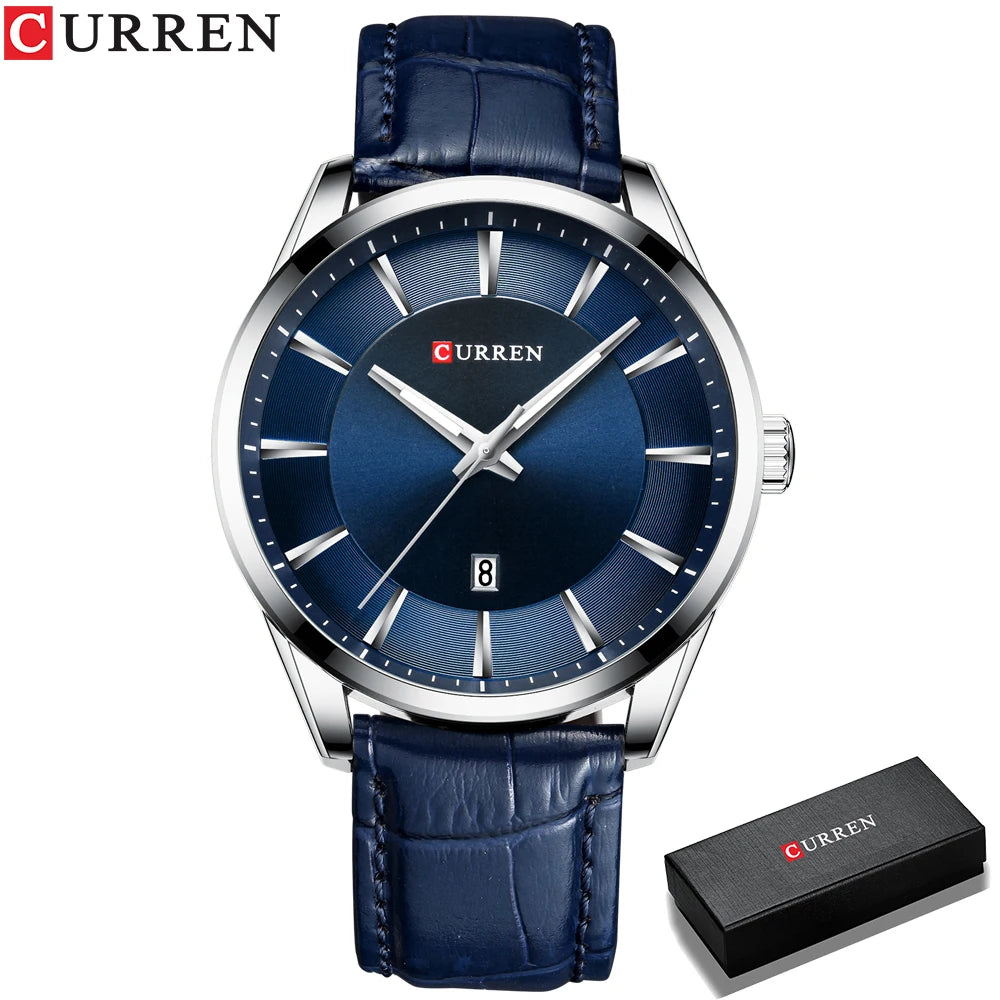 Men Quartz Watch CURREN Men Leather Strap Male Wristwatches Reloj Hombres